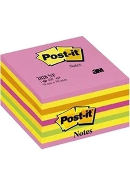 2028-NP Küp Not, Gökkuşağı Pembe Tonları, 450 Yaprak, 76X76 mm
