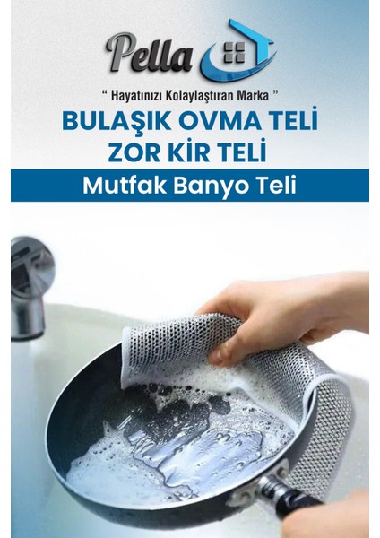 10’lu Hijyenik Bulaşık Ovma Teli- Çift Katlı Zor Kir ve Yağ Çözücü (20X20 Cm) fiyatları