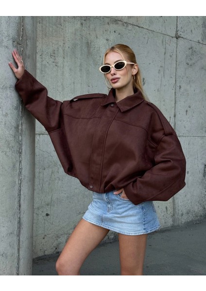 Süet Görünümlü Bomber Ceket