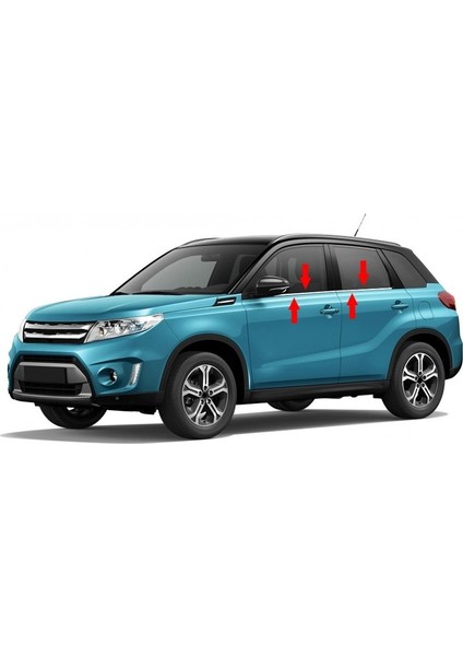 Suzuki Vitara 2016-2024 Cam Çıtası 4 Parça Krom Paslanmaz Çelik