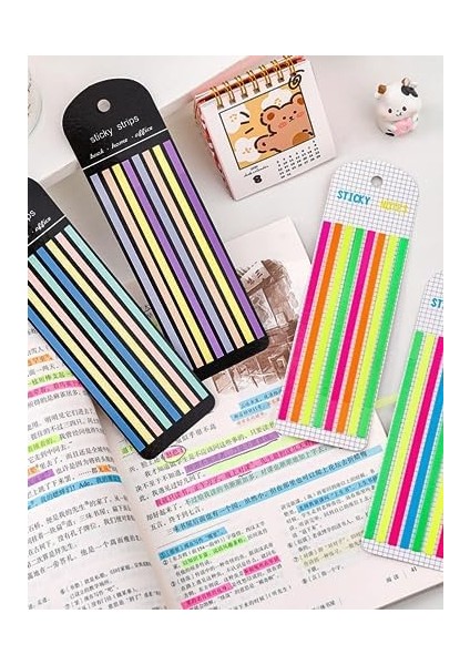 Sticky Notes Şeffaf Renkli Yapışkan Postit Not Kağıdı Etiketi Uzun Şeritler (Renk 6)