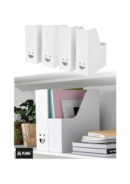 Dergi Dosyası Seti Karton Klasör Gülenyüz Beyaz 3 Adet modelleri