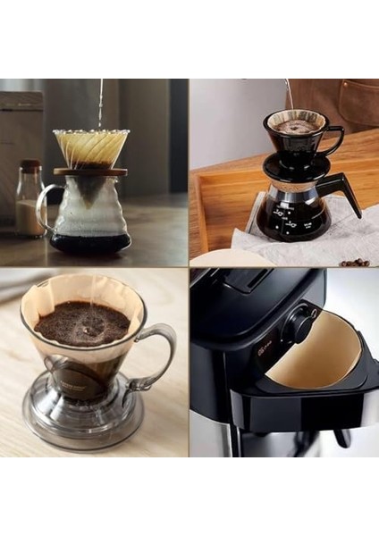 Kahve Filtreleri, 200 Adet 1-4 Fincan Beyazlatılmamış Doğal Kağıt Konik Kahve Filtresi, Küçük Boy Kahve Filtresi, Pour Over Kahve Dripper ve Kahve Makineleri Için (Ahşap Rengi) modelleri