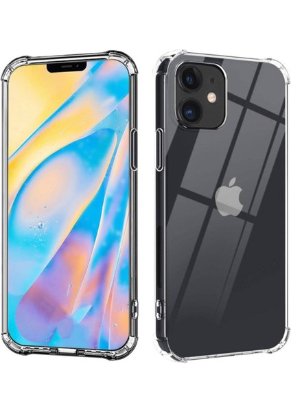 Apple iPhone 12 Mini Uyumlu Darbeye Dayanıklı Köşe Korumalı Kılıf Anti Şok Şeffaf Kapak
