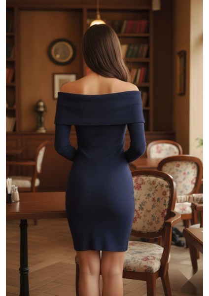 Madonna Yaka Fitilli Elbise Lacivert fiyatları