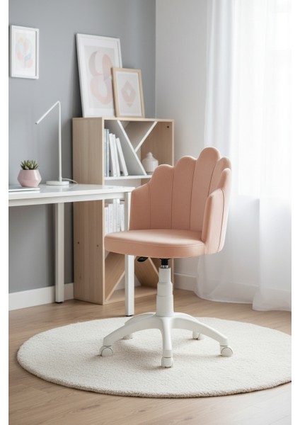Pier Beyaz Ayaklı Çalışma Sandalyesi Çocuk Bilgisayar Sandalyesi (Ayarlanabilir)