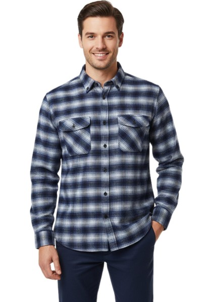 Erkek Kışlık Çift Cep Kapaklı Gömlek BGL-ST04933