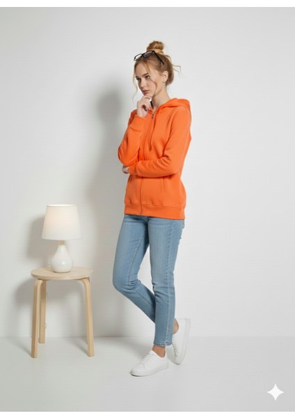 Unısex 3 Iplik Pamuklu Şardonlu Içi Polarlı Regular Fit Rahat Kalıp Kapşonlu Fermuarlı Kalın Hırka fiyatları