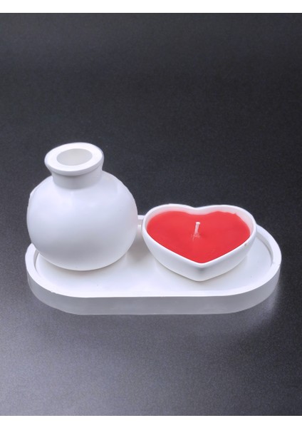 Dekoratif Sunumluk %100 Doğal Soya Mum Seti Özel Tasarım Kalp, Vazo ve Kabartmalı Sunumluk | Ev Dekorasyonu, Hediyelik ve Aromaterapi Için Zarif Seçenek modelleri