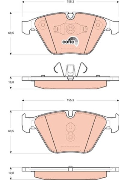 GDB1729 Fren Balatası On Bmw E90 E91 E92 E93 E84 34116780711