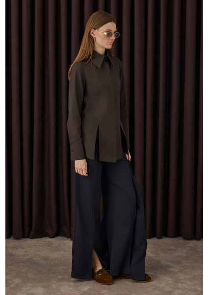 Yırtmaç Detaylı Gömlek Kahve fiyatları