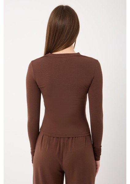 Ultra Soft Penye Modal Yuvarlak Yaka Bluz fiyatları