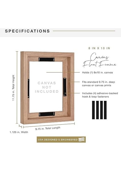 Mcs Yüzen Kanvas Çerçeve, Yapışkanlı Bağlantı Elemanları ve Asma Donanımlı Kanvas Tablolar Için Sanat Çerçeveleri, Ceviz Ağaç, 20 x 25 cm fiyatları