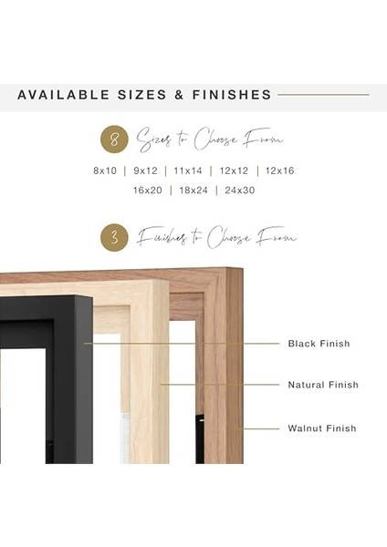 Mcs Yüzen Kanvas Çerçeve, Yapışkanlı Bağlantı Elemanları ve Asma Donanımlı Kanvas Tablolar Için Sanat Çerçeveleri, Ceviz Ağaç, 20 x 25 cm modelleri