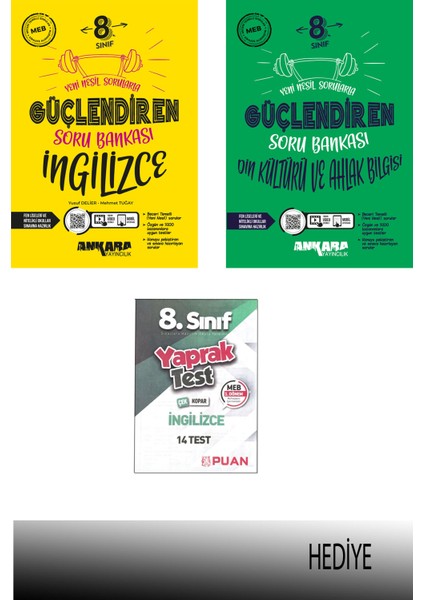 8. Sınıf Din Kültürü-Ingilizce Güçlendiren Soru Bankası Seti Güncel (Hediyeli)