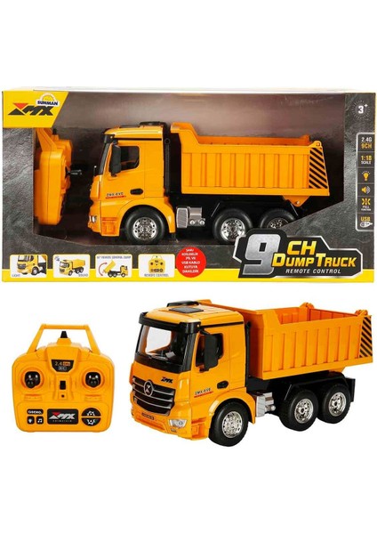 1:18 Sesli Işıklı USB Şarjlı Uzaktan Kumandalı Damperli Kamyon – 2.4 Ghz, Hareketli Kasa, Gerçekçi Inşaat Aracı Oyuncak fiyatları