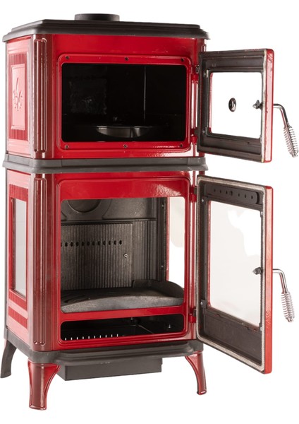 Döküm Gövdeli, Çift Bölmeli Şömine Sobası Fırınlı Soba modelleri