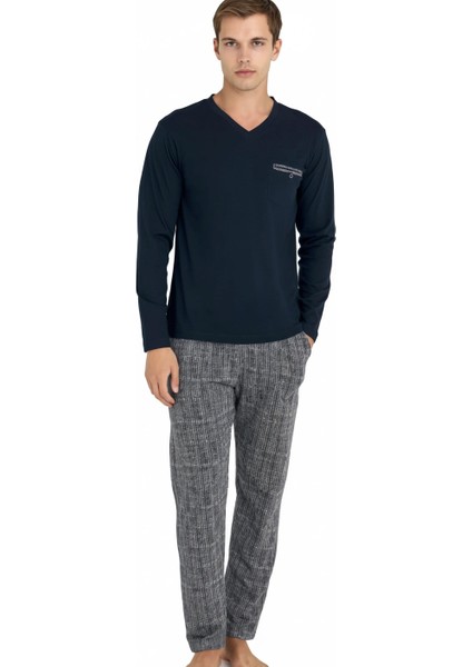 Kly V Yaka Pijama Takımı 9214
