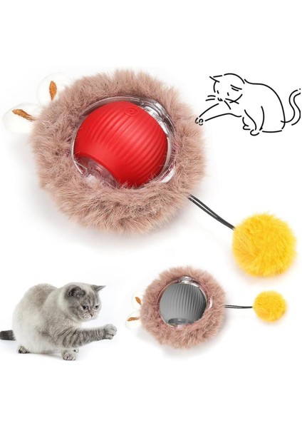 Otomatik Hareketli ve LED Işıklı Top - Tavşan Kulaklı Kedi Oyuncağı fiyatları