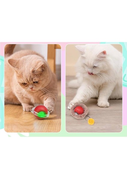 Otomatik Hareketli ve LED Işıklı Top - Tavşan Kulaklı Kedi Oyuncağı indirimleri