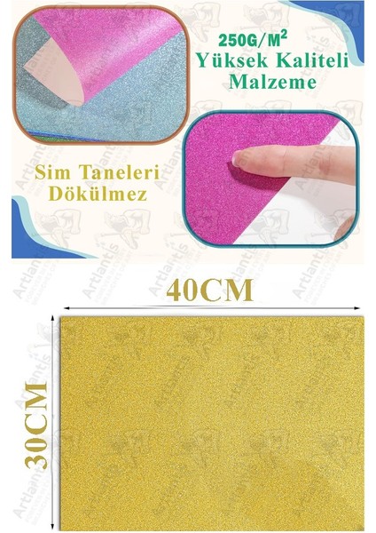 Siyah Simli Karton A3 30X40 cm 10 Lu 1 Paket Simli Fon Kartonu Parıltılı Kağıt Anasınıfı Kreş Etkinlik Proje fiyatları