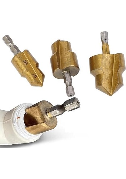 3&apos;lü Hss Kaplamalı Koni Delme Aparatı – Titanyum Kaplama – Metal Sac, Plastik, Boru ve Levha Için Delici (15-19MM, 24-31MM, 18-24MM)