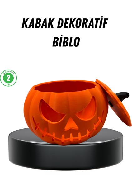 21 cm Kapaklı Balkabağı Kutu Konsept Dekor Şeker Saklama Kabı - BI001V-4YVO82