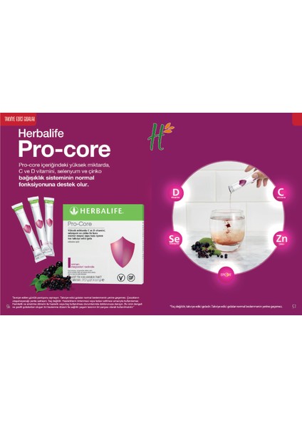 Pro-Core Bağışıklık Sistemini Destekleyen Vitamin ve Mineral Takviyesi (21X3,7 G Şaselerde)