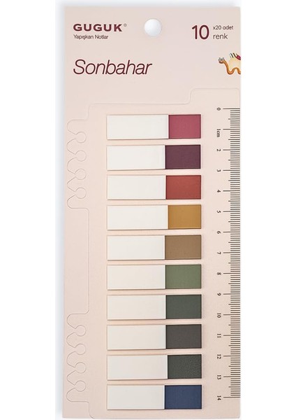 Guguk Sonbahar 10 Yarım Renkli Cetvelli Şeffaf Pet Index • Index • • Sticky