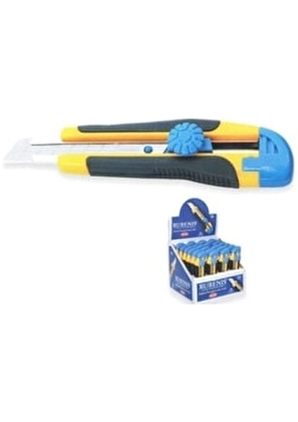 SX-83 Geniş Sıkıştırmalı Maket Bıçağı 24 Adet Mavi Sarı Renk Ofis Malzemesi fiyatları