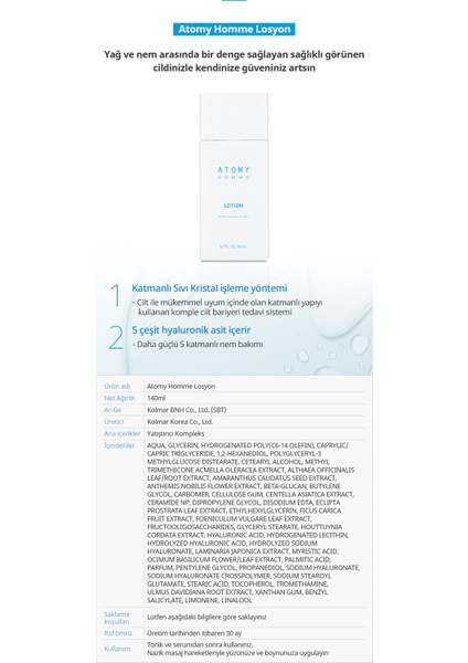 Erkekler Için Homme Cilt Bakım Seti Aqua-Gg ve 5x Hyaluronik Asit Içeren 3'lü Yoğun Nemlendirici