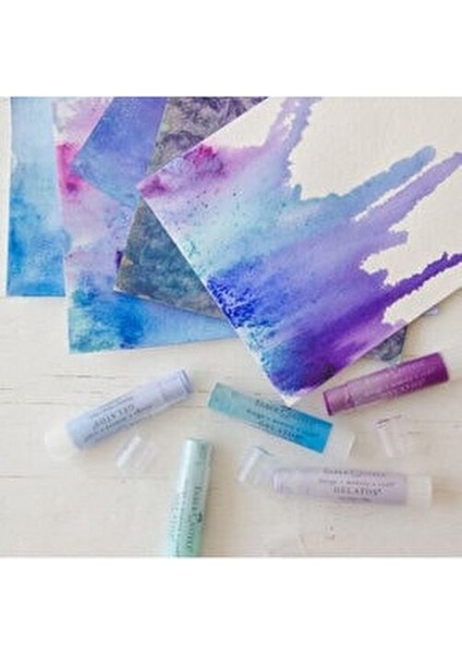 Yeşil Tonları 4 Renk Gelato Mum Boya Seti Tasarımcılar İçin İdeal