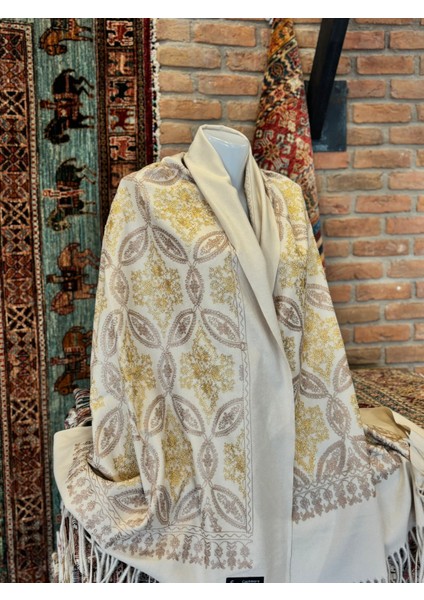 Bej Kaşmir Şal modelleri