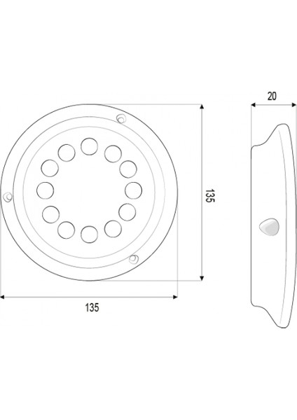 Tekne, Yat Su Altı Aydınlatması Yuvarlak 12 LED 12/24V modelleri