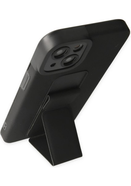 iPhone 14 Plus Kılıf Mega Standlı Silikon - SIYAH-(5796) - ME001W-519JN6 modelleri