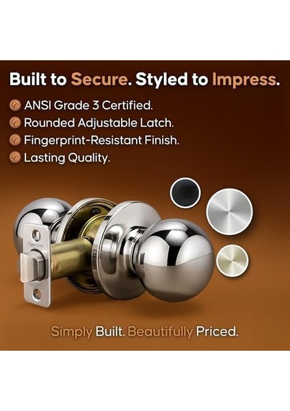 Bakır BK2020PS Ball Passage Tuerknauf Paslanmaz Çelik, Cilalı, fiyatları