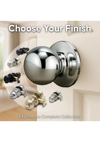 Bakır BK2020PS Ball Passage Tuerknauf Paslanmaz Çelik, Cilalı, modelleri