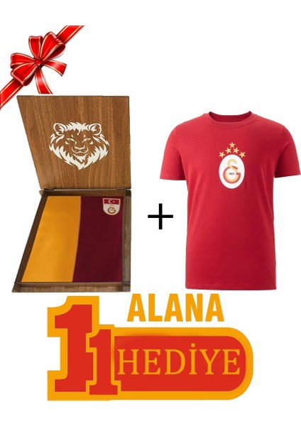 Orijinal Metin Oktay T-Shirt 5 Yıldız Kırmızı T-Shirt Ahşap Kutu Hediyeli