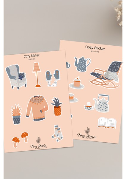 Cozy Temalı Sticker Seti - 6 Adet / Ajanda, Defter,bullet Journal,scrapbook fiyatları