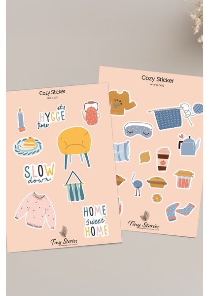 Cozy Temalı Sticker Seti - 6 Adet / Ajanda, Defter,bullet Journal,scrapbook fırsatları
