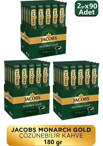 Monarch Gold 30'lu 2gr Çözülebilir Kahve x 3 Paket