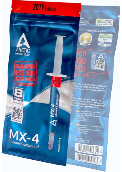 Arctıc Mx-4 4 Gram Termal Macun 8,5W/MK Isı Iletim Gücü ( Yüksek Performans )