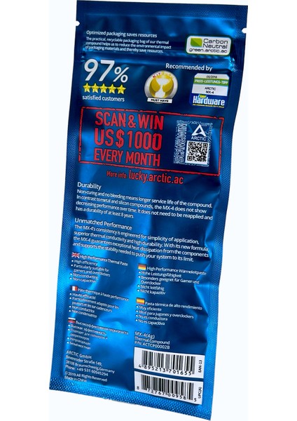 Arctıc Mx-4 4 Gram Termal Macun 8,5W/MK Isı Iletim Gücü ( Yüksek Performans ) modelleri