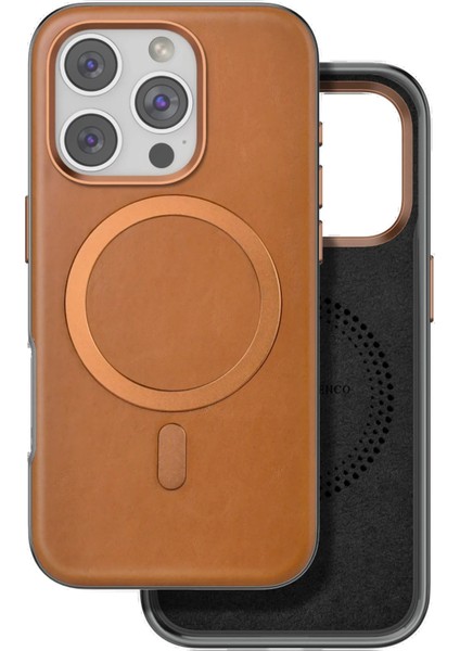 CPT50 iPhone 16 Pro Max Puskas Magsafe Kapak - Açık Kahve