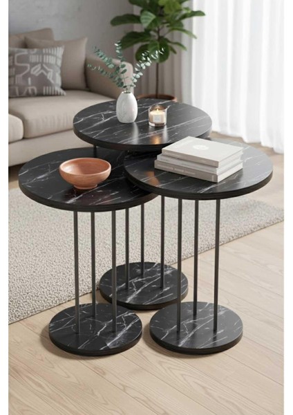 Falez Siyah Terra Zigon Sehpa Bendir