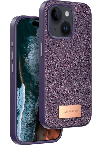 CPT50 iPhone 14 Bright Simli Kapak - Derin Mor