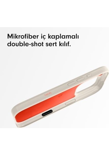 16 Pro Kılıf - Magsafe, Çizilmeye Dayanıklı Koruyucu Kılıf, Ince Form, Mikrofiber Kaplama - Nehir Mavisi