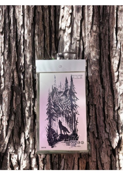 1 Ay Kalıcı Gerçekci Baykuş ve Kurt 12 Saat Sonra Kararan Yapıştırma Geçici Dövme fiyatları