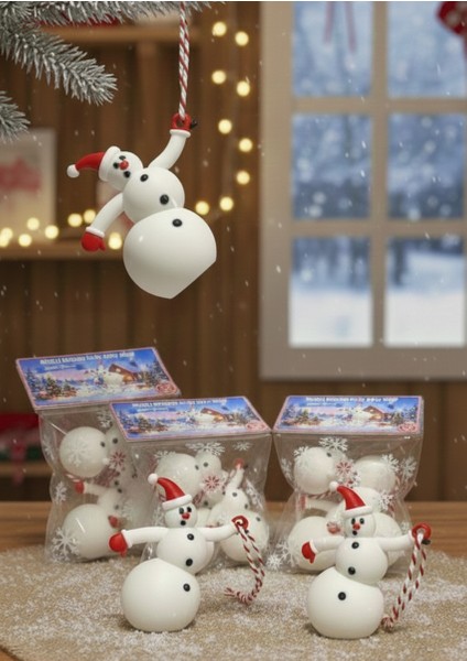 Neşeli Kardan Adam Ağaç Süsü - 3'lü Set