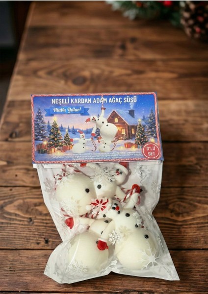 Neşeli Kardan Adam Ağaç Süsü - 3'lü Set fırsatları